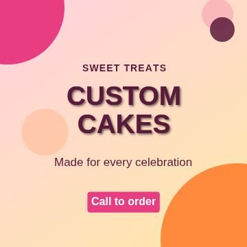 Bakery and sweets Corners post template, 1080 by 1080