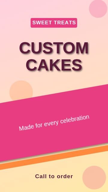Bakery and sweets Diagonal story template, 1080 by 1920