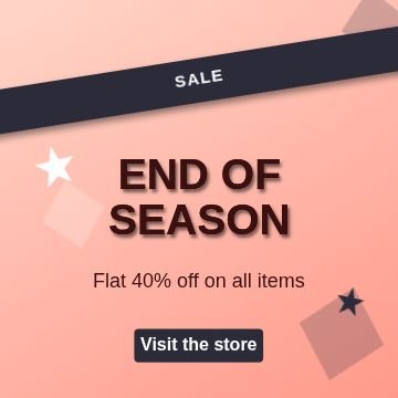 Clothing store Ribbon post template, 1080 by 1080