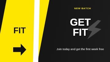 Gym and fitness Slant thumbnail template, 1280 by 720