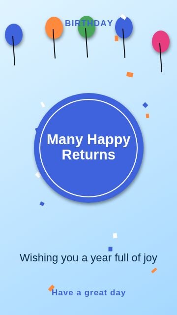 Birthday Circle badge template, 1080 by 1920