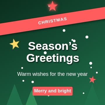 Christmas Ribbon template, 1080 by 1080