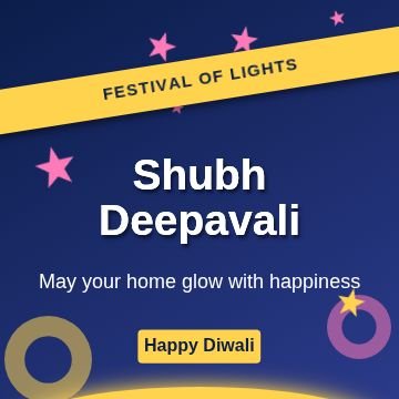 Diwali Ribbon template, 1080 by 1080