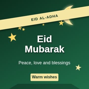 Eid Ribbon template, 1080 by 1080