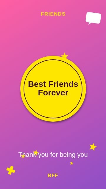 Friendship Day Circle badge template, 1080 by 1920