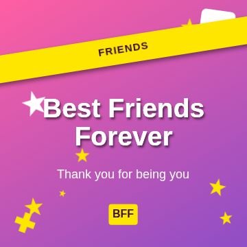 Friendship Day Ribbon template, 1080 by 1080