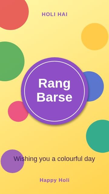 Holi Circle badge template, 1080 by 1920