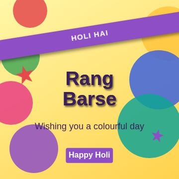 Holi Ribbon template, 1080 by 1080