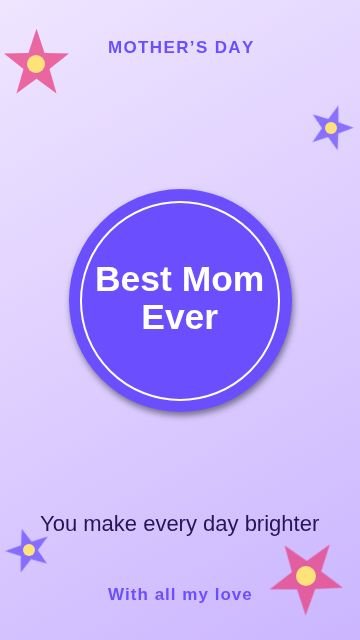 Mother’s Day Circle badge template, 1080 by 1920