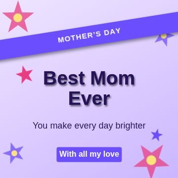 Mother’s Day Ribbon template, 1080 by 1080