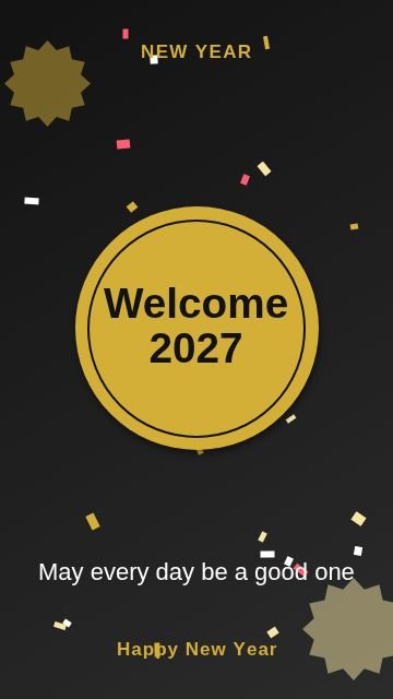 New Year Circle badge template, 1080 by 1920