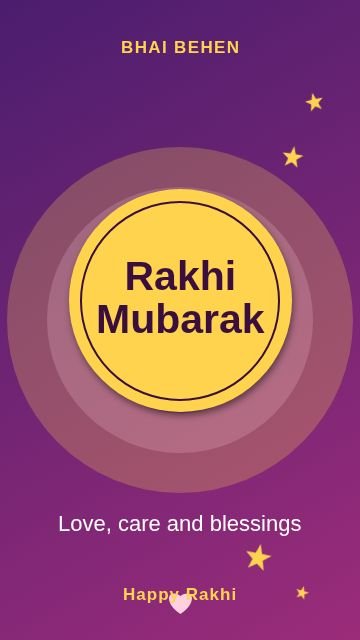 Raksha Bandhan Circle badge template, 1080 by 1920