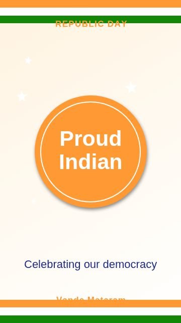 Republic Day Circle badge template, 1080 by 1920