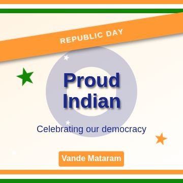 Republic Day Ribbon template, 1080 by 1080