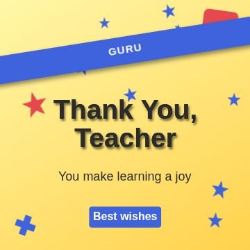 Teachers’ Day Ribbon template, 1080 by 1080