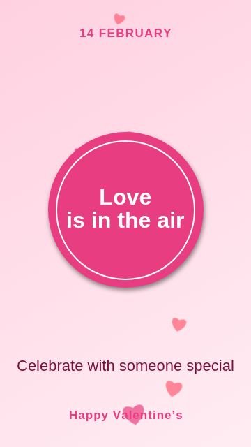 Valentine’s Day Circle badge template, 1080 by 1920