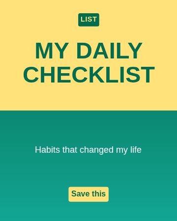 Checklist Half and half template, 1080 by 1350