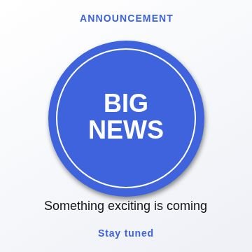Announcement Circle badge template, 1080 by 1080