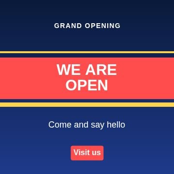 Announcement Stripes template, 1080 by 1080
