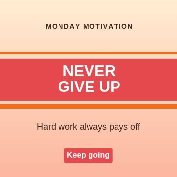 Motivation Stripes template, 1080 by 1080