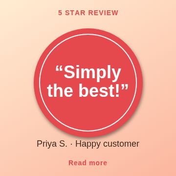 Testimonial Circle badge template, 1080 by 1080