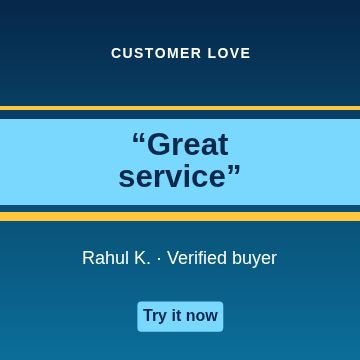 Testimonial Stripes template, 1080 by 1080