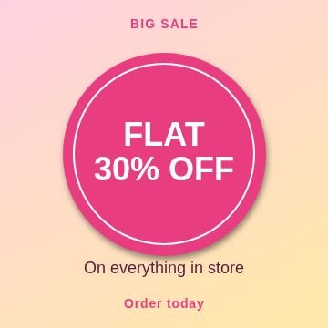 Sale Circle badge template, 1080 by 1080