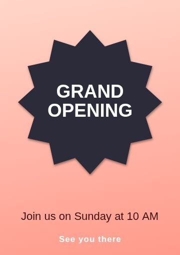 Grand opening Burst template, 1654 by 2339