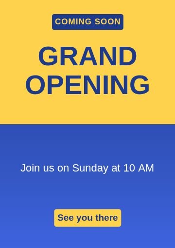 Grand opening Half and half template, 1654 by 2339