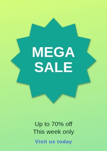 Mega sale Burst template, 1654 by 2339