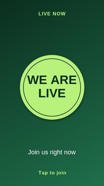 Going live Circle badge template, 1080 by 1920